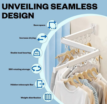 Wall Mounted Z Fold Drying Rack - Premier Storage Systems (Iron - A - Way and Emerg - A - Center)