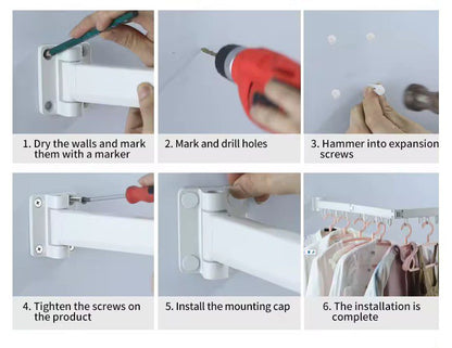 Wall Mounted Z Fold Drying Rack